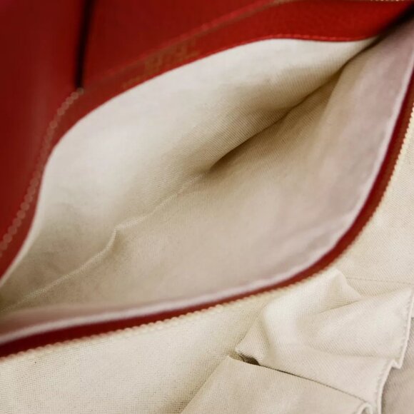 authenticity guaranteed GUCCI GG Logo Swing Shoulder Hand Tote Bag Leather - Picture 8 of 15